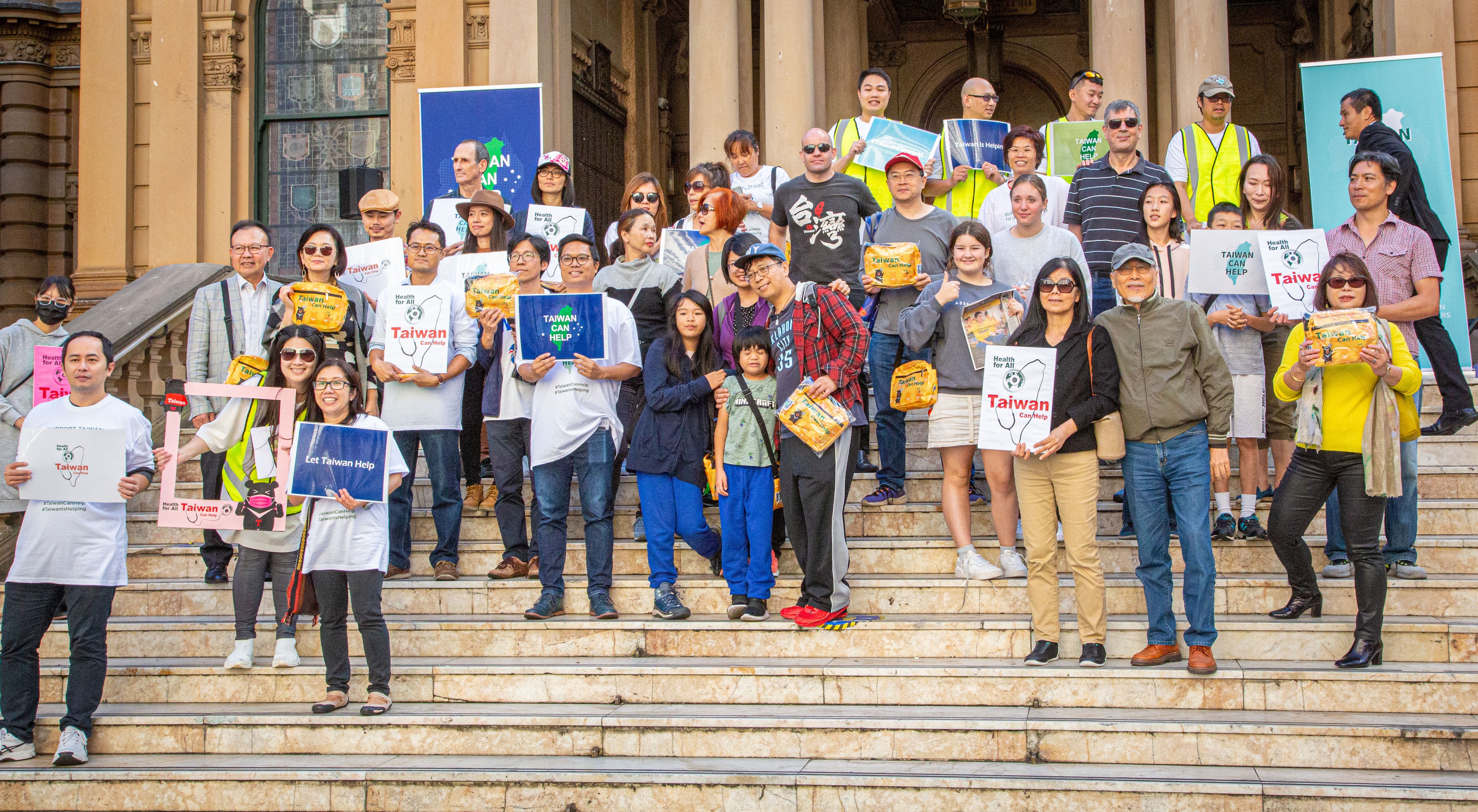 Members of the Taiwanese-Australian community rally in support of Taiwan joining the World Health Organization in May.