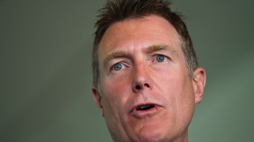 Australian Attorney-General Christian Porter speaks during a press conference at Parliament House in Canberra in December 2020.
