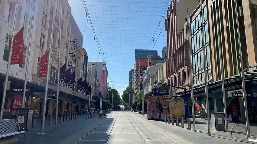 Empty streets in Melbourne's shopping district amid ...