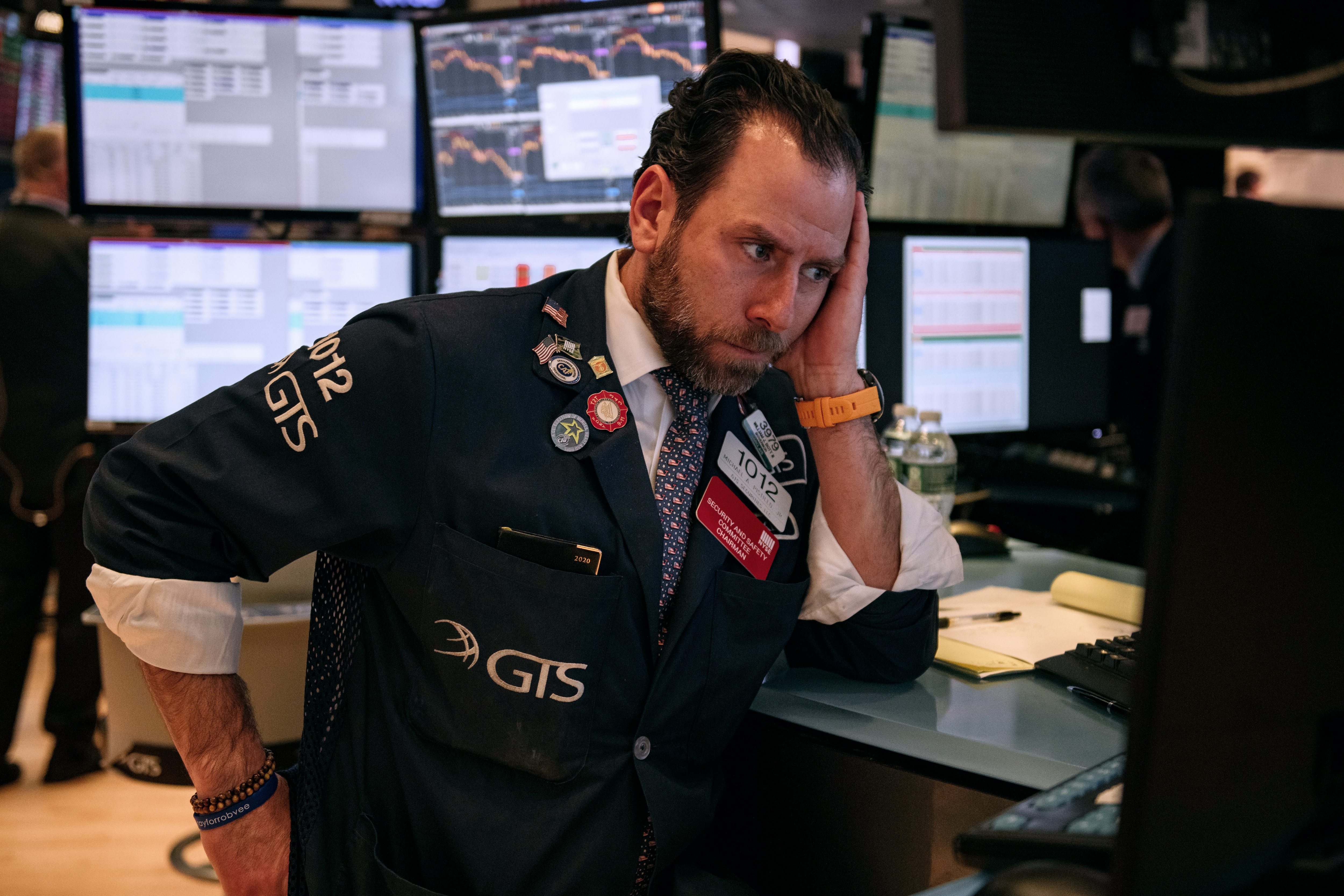 Traders on the floor of the New York Stock Exchange showed signs of panic.