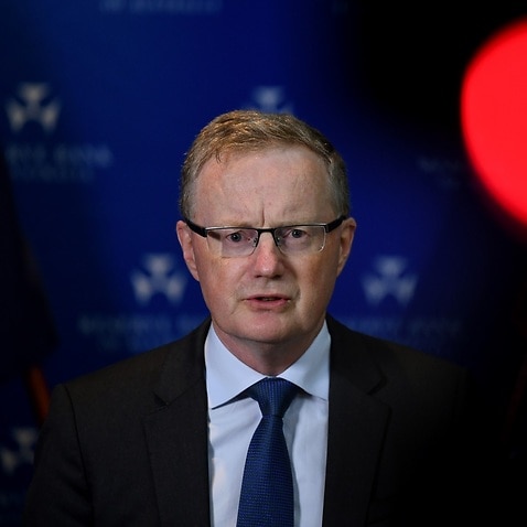 Governor of the Reserve Bank of Australia (RBA) Phillip Lowe speaks to the media during a press conference in Sydney, Tuesday, April 21, 2020. (AAP Image/Joel Carrett) NO ARCHIVING