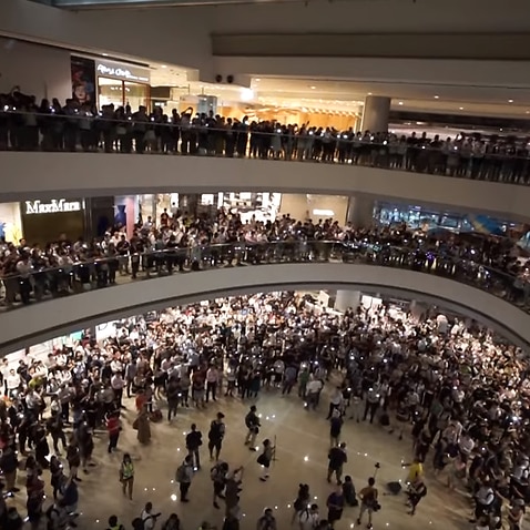 Thousands of Hong Kong people sang 