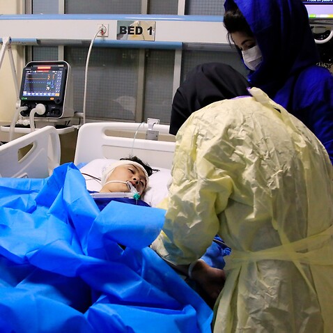 A Hazara student receives treatment at hospital after suicide attack in Kabul, Afghanistan, Saturday, Oct. 24, 2020. 