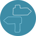 Transparency logo shows a signpost with arrows pointing in different directions.