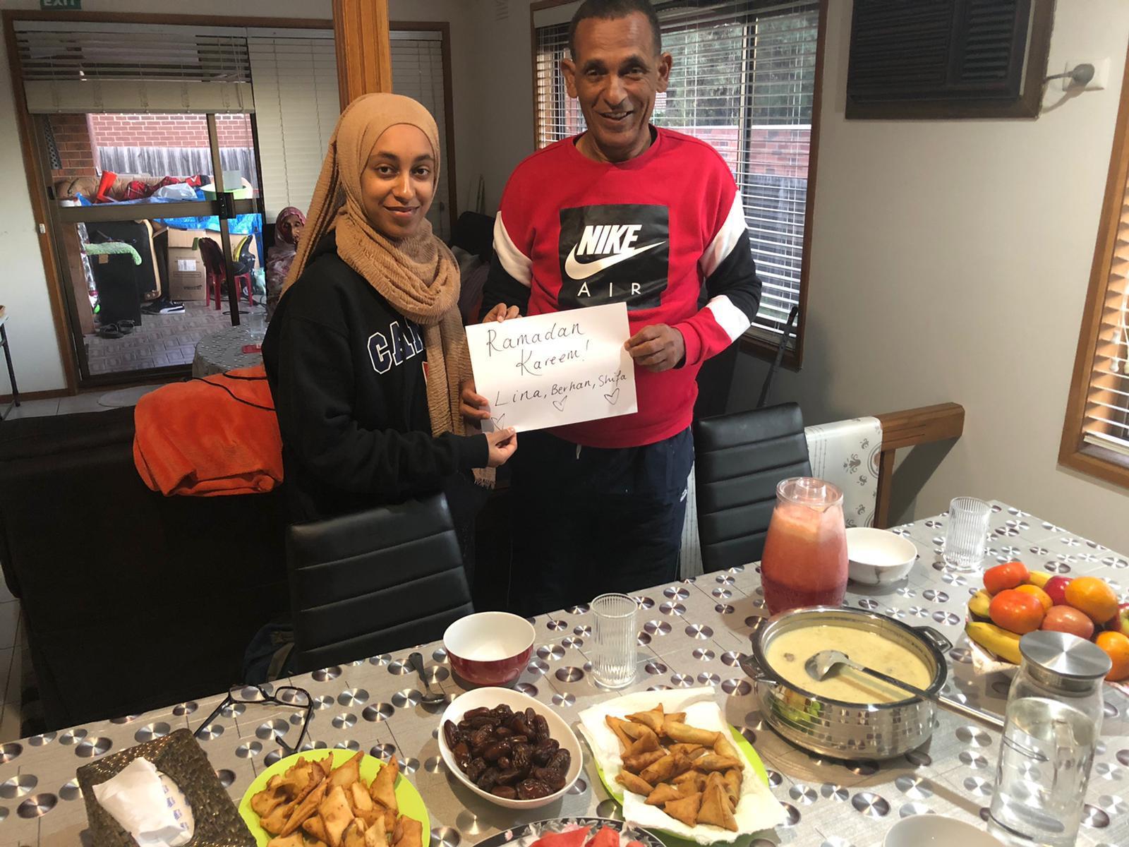 Professor Berhaan Family breaking fast with Craig Foster.