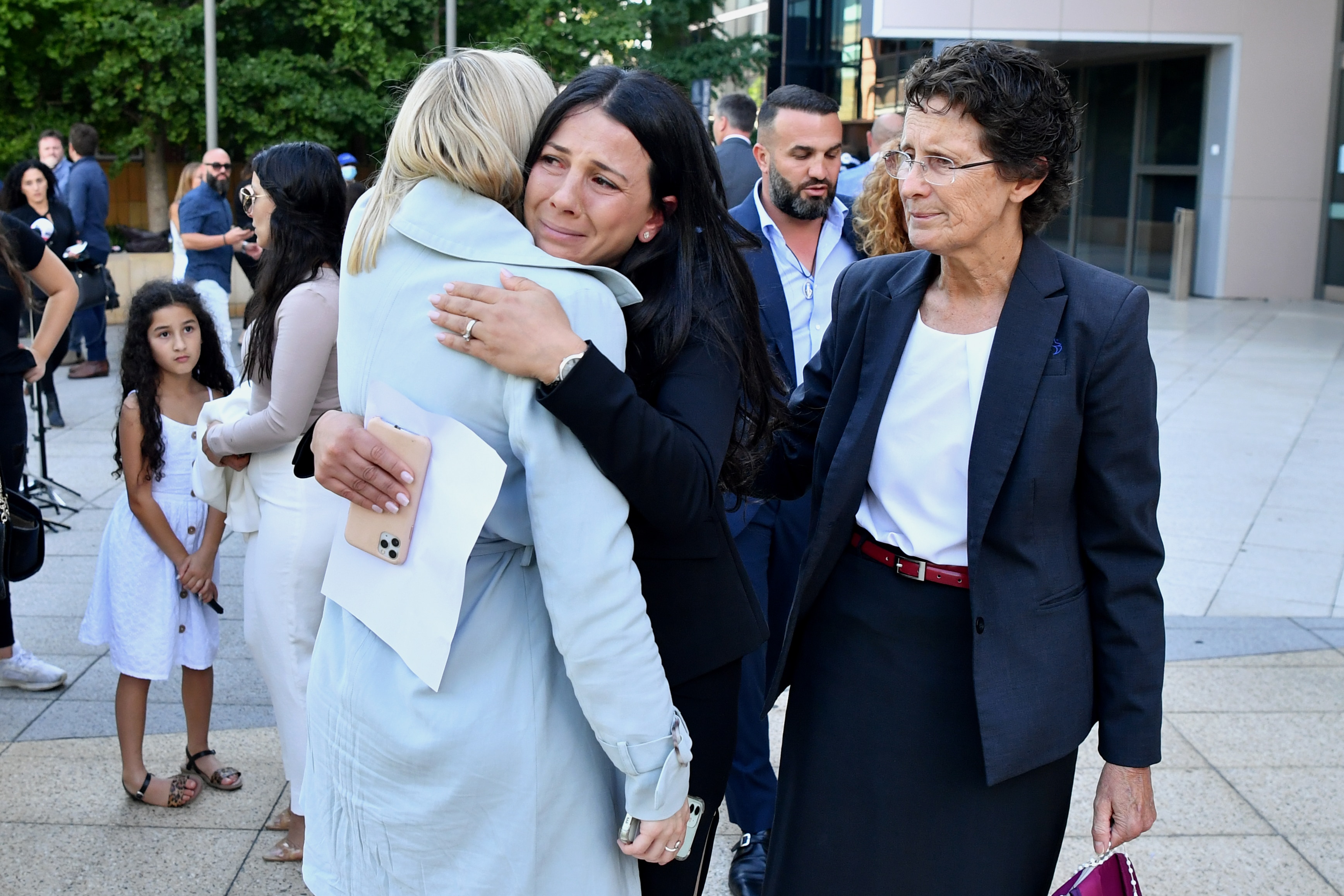 Leila Abdallah devant le tribunal de district de Parramatta à Sydney le vendredi 9 avril.