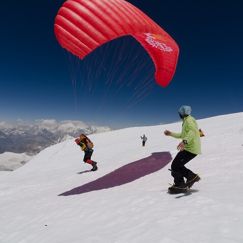paragliding in the mountain
