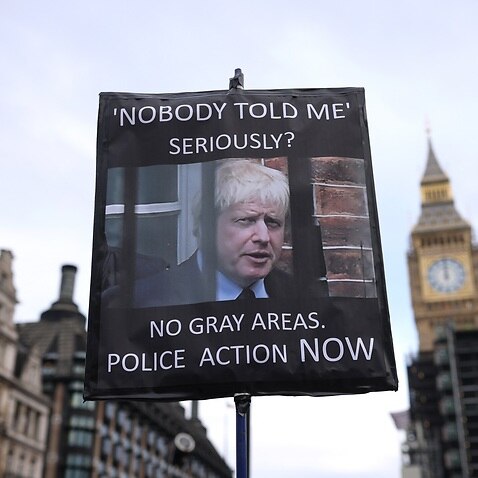 A protestor in Parliament Square, London