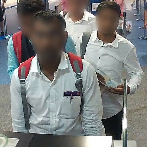Four of the Indian nationals detained by Border Force officials at Brisbane Airport. 