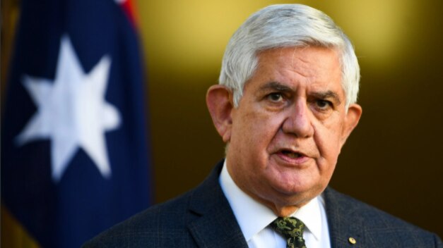 Minister for Indigenous Australians Ken Wyatt speaks to the media during a press conference at Parliament House in Canberra, Tuesday, August 17, 2021.