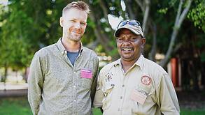 Charles Darwin University Centre for Bushfire researcher Rohan Fisher and Senior land ranger for the Tiwi Islands Willie Rioli