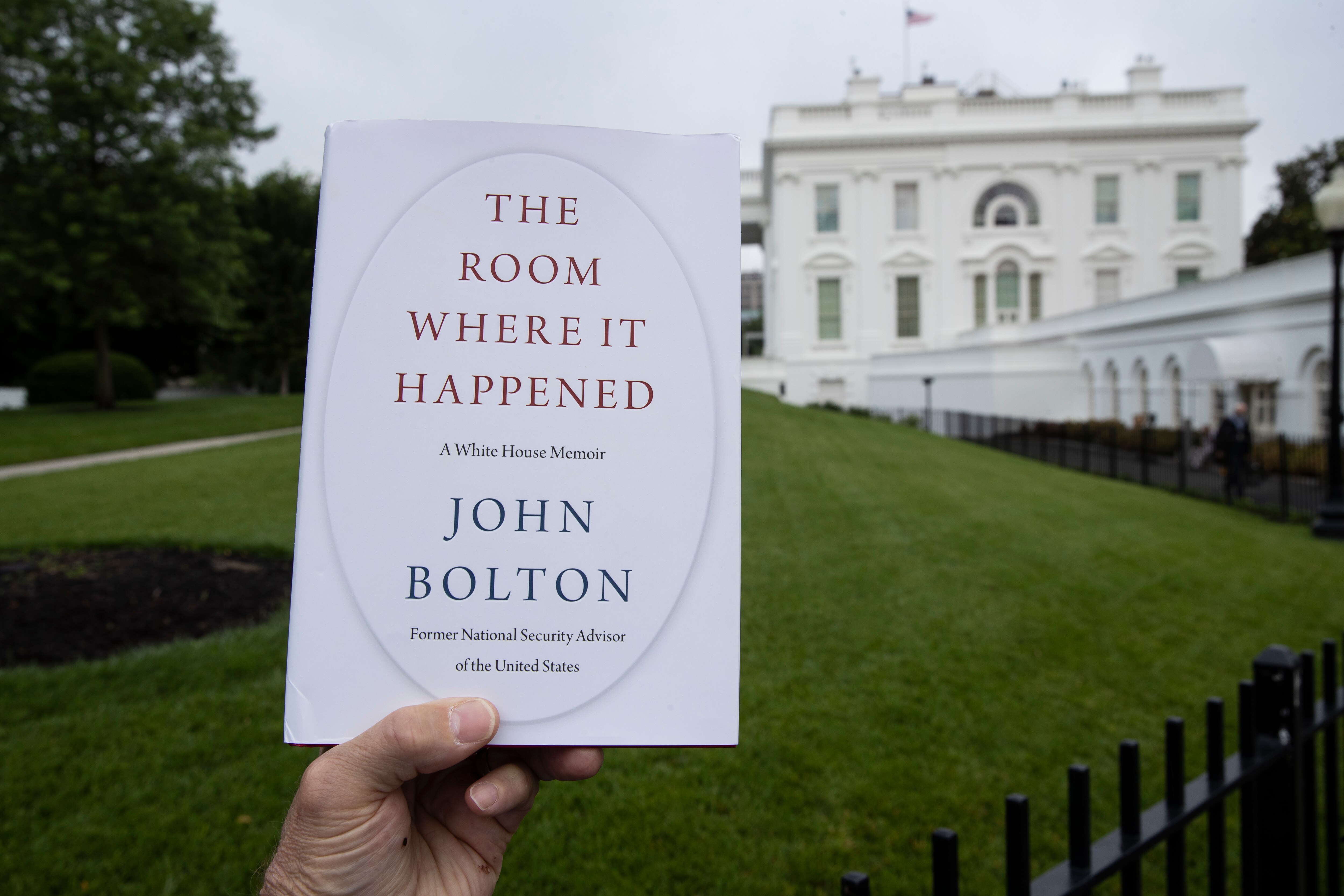 A copy of The Room Where It Happened, by Donald Trump's former national security adviser John Bolton.
