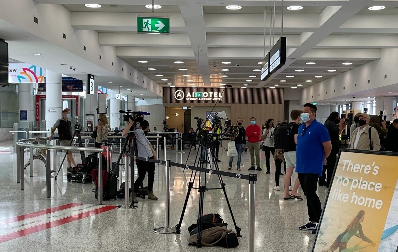 国境重开首日的悉尼国际机场