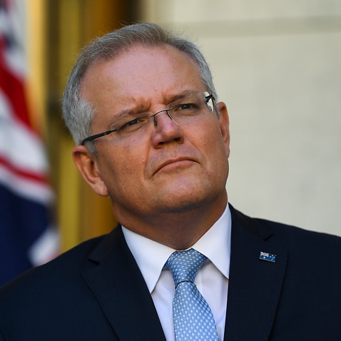 Australian Prime Minister Scott Morrison speaks to the media during a press conference at Parliament House in Canberra, Sunday, March 22, 2020. (AAP Image/Lukas Coch) NO ARCHIVING