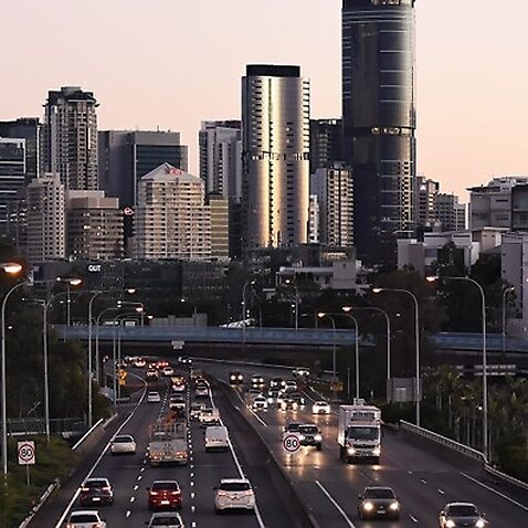 Traffic coming in and out of the central business district in Brisbane 