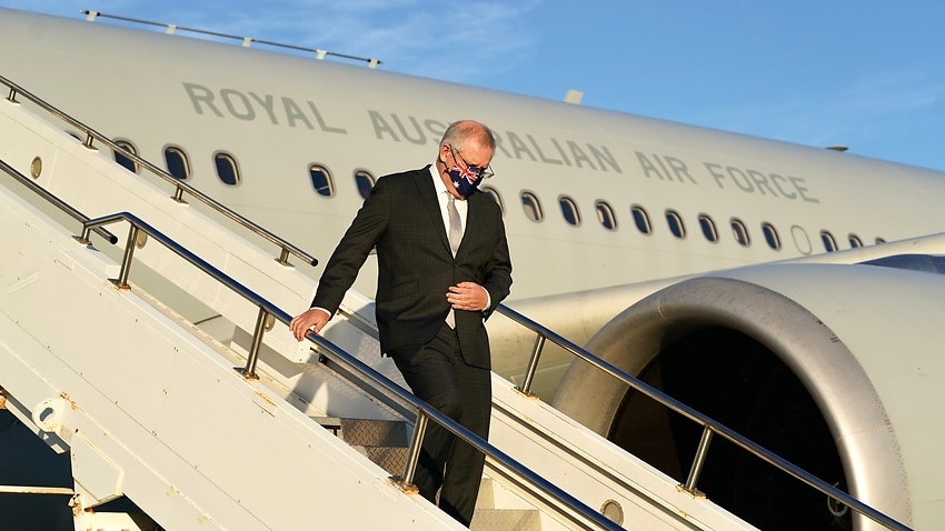 Image for read more article 'Damage control over submarine deal continues as Scott Morrison arrives in New York'