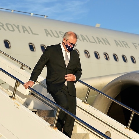 Prime Minister Scott Morrison arrives in New York ahead of meetings with US President Biden and other world leaders on Monday.