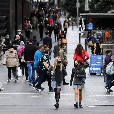 General view along Bourke Street Mall in Melbourne, Friday, 6 November. 