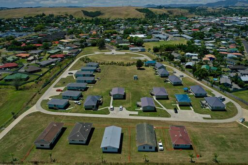 A view of the homes built by Ricky on the farmland on the outskirts of Kaitaia. Dateline