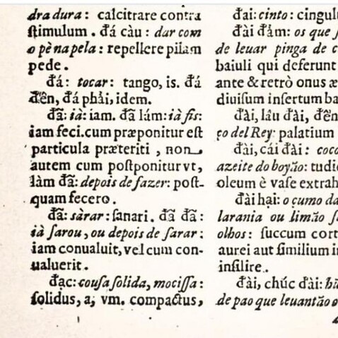 Vietnamese-Portugese-Latin dictionary in 17th century
