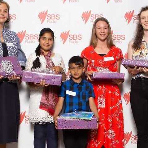 Image of five SBS National Languages Copmpetition winners 2018