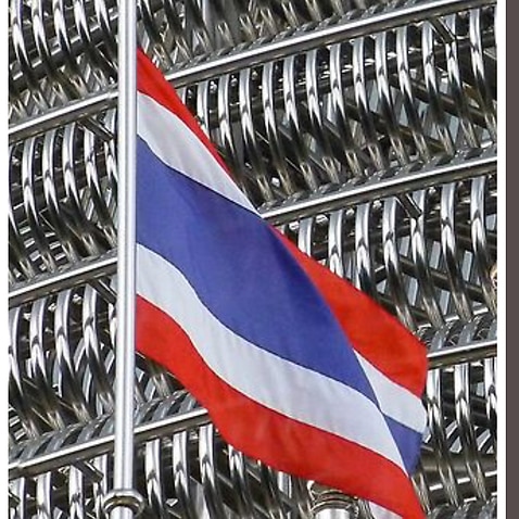 Thai flag with COVID vaccine