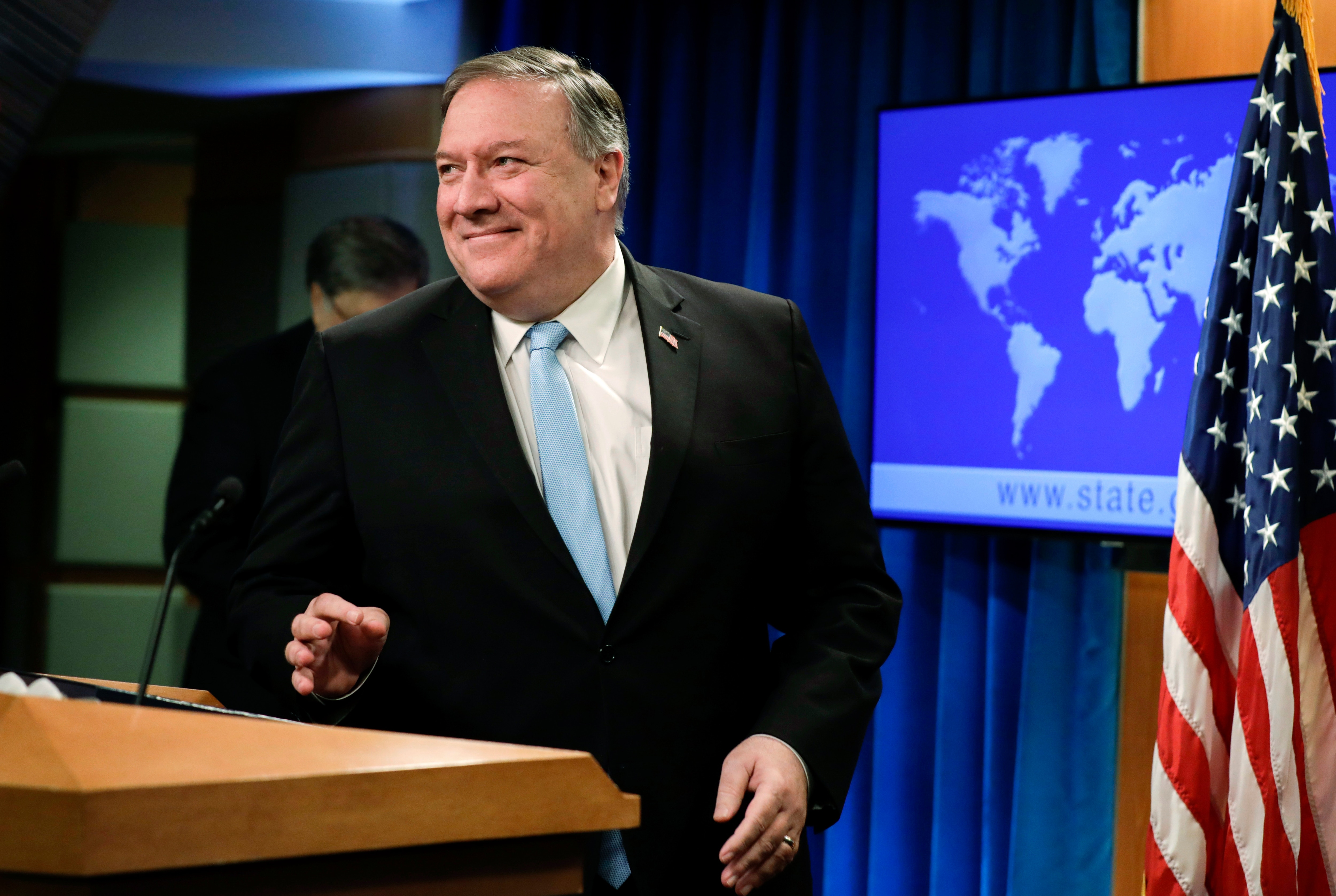 US Secretary of State Mike Pompeo denied there was any hidden message in the photo. 