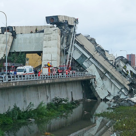 A highway bridge has partially collapsed near Genoa Italy. At least 30 people are believed to have died as a large section of the Morandi viaduct upon which the A10 motorway runs collapsed in Genoa on Tuesday. .