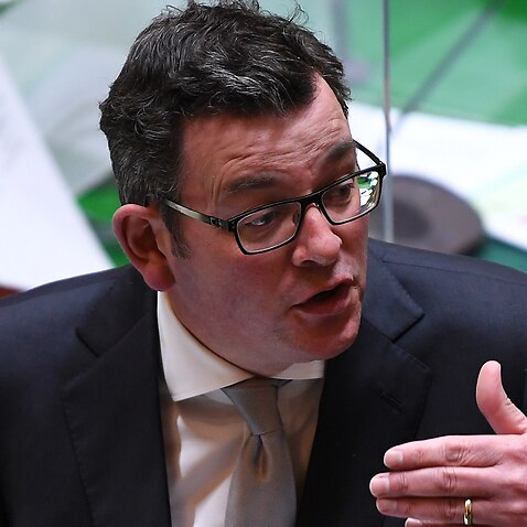A file photo of Victorian Premier Daniel Andrews speaking during question time in the Legislative Assembly at the Parliament of Victoria in Melbourne.