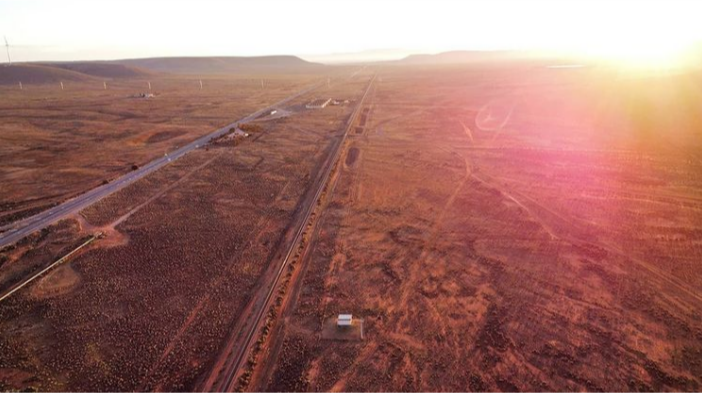 Ivor's drone footage captured the sunrise as he neared Port Augusta in South Australia. 