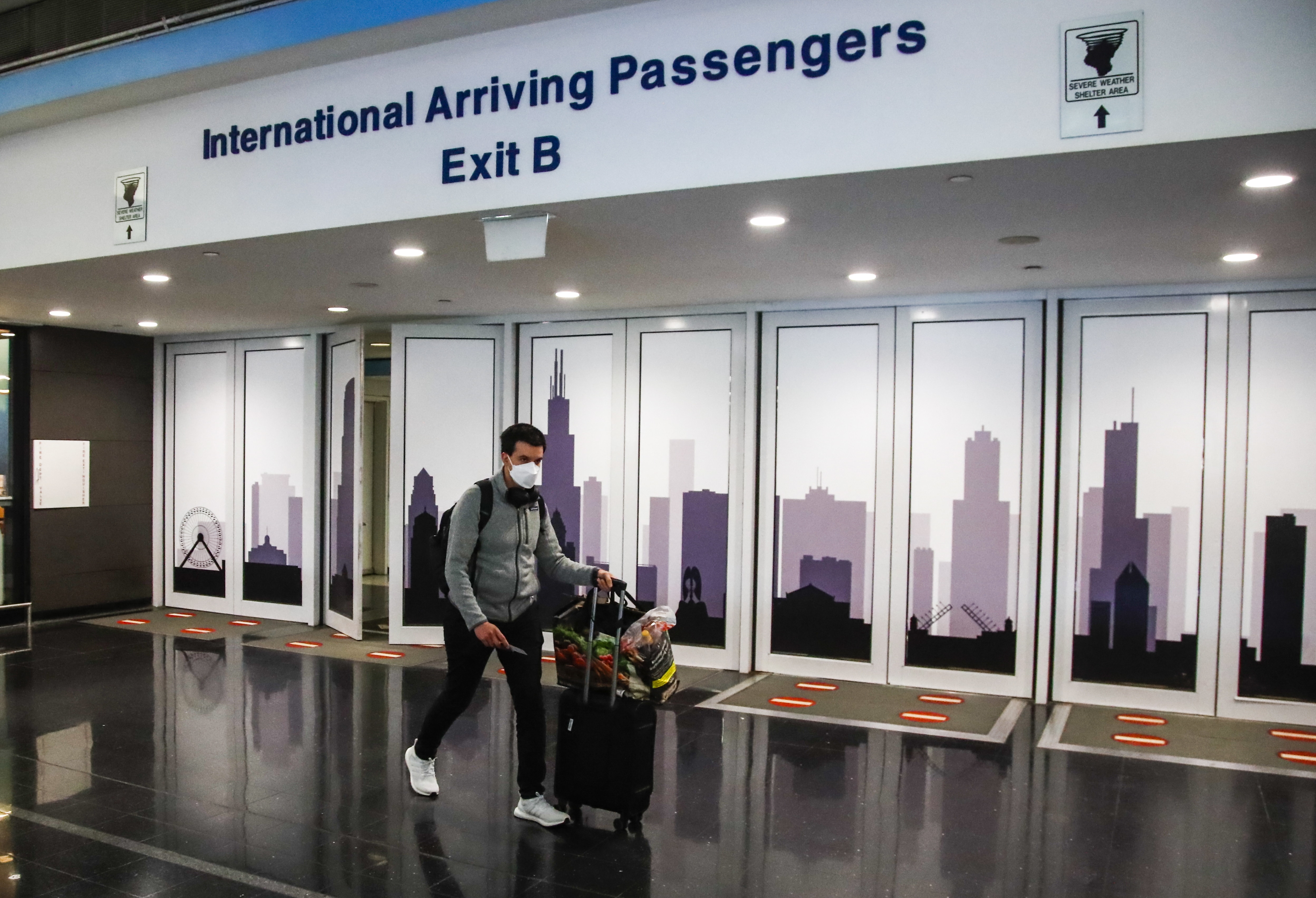 A passenger arrives at O'Hare International Airport in Chicago this month. 