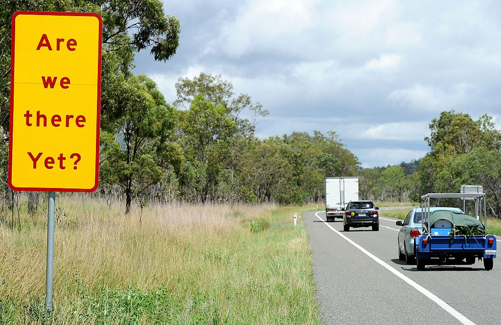 A road sign on the Bruce Highway south o
