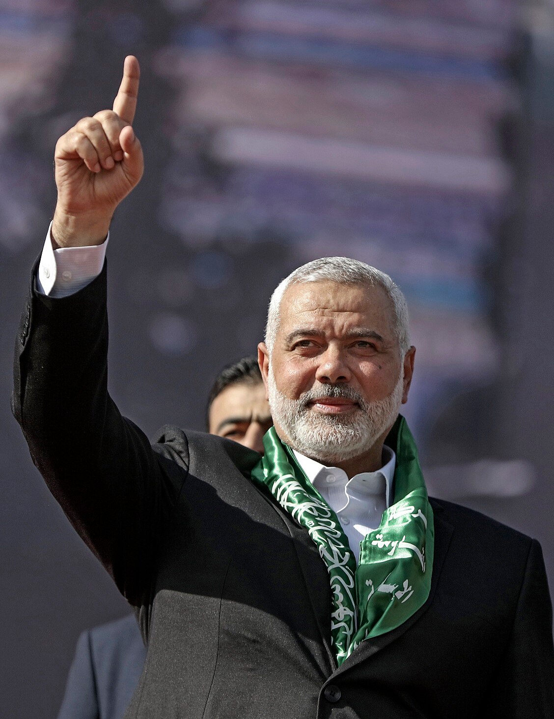 Hamas personality Sheikh Ismail Haniyeh attends a Hamas convene to symbol a group's 30th anniversary, in Gaza City, Gaza Strip, 14 Dec 2017.