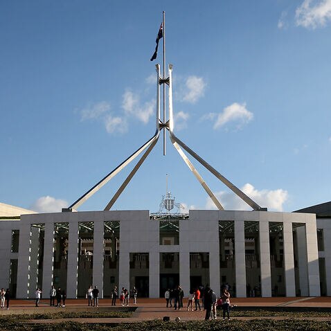 An exterior view of Parliament House on 17 April, 2021 in Canberra. 