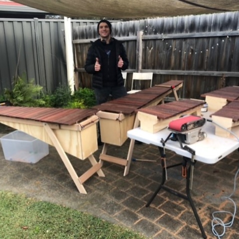 Primary teacher Jorge Leiva teaches students in Melbourne to build marimbas and play them