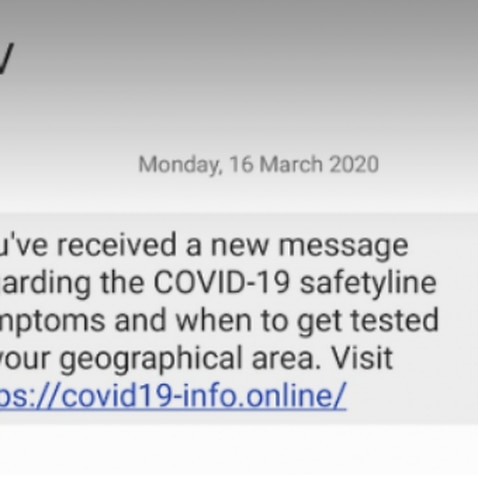 A COVID-19-themed scam text circulating in Australia.  