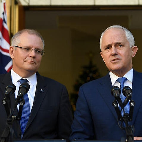Present PM Scott Morrison and Former PM Malcolm Turnbull
