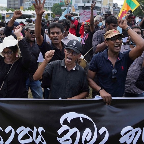 Sri Lankans protest in Colombo demanding President Gotabaya Rajapaksa resign.