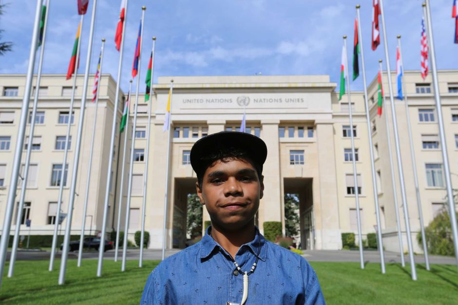 Dujuan Hoosan has told the UN Human Rights Council that Indigenous-led education models are needed to reduce rates of Indigenous youth incarceration.