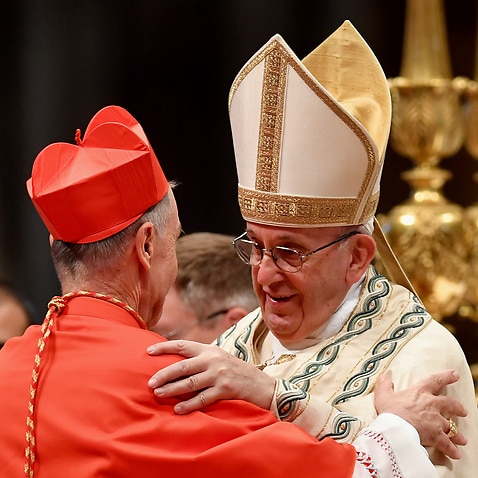 Congregation for the Doctrine of the Faith prefect Luis Francisco Ladaria becomes a cardinal during the consistory lead by Pope Francis on 28 June 2018 at the Vatican. 