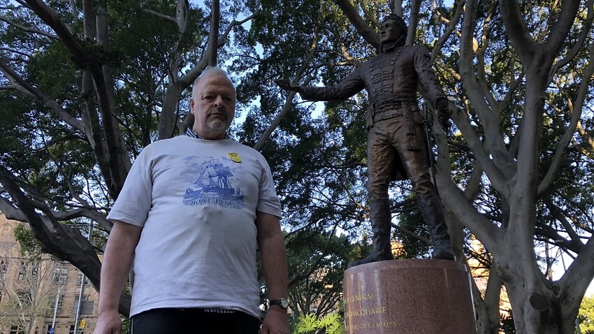 Stephen Langford has been charged after the statue was "defaced".