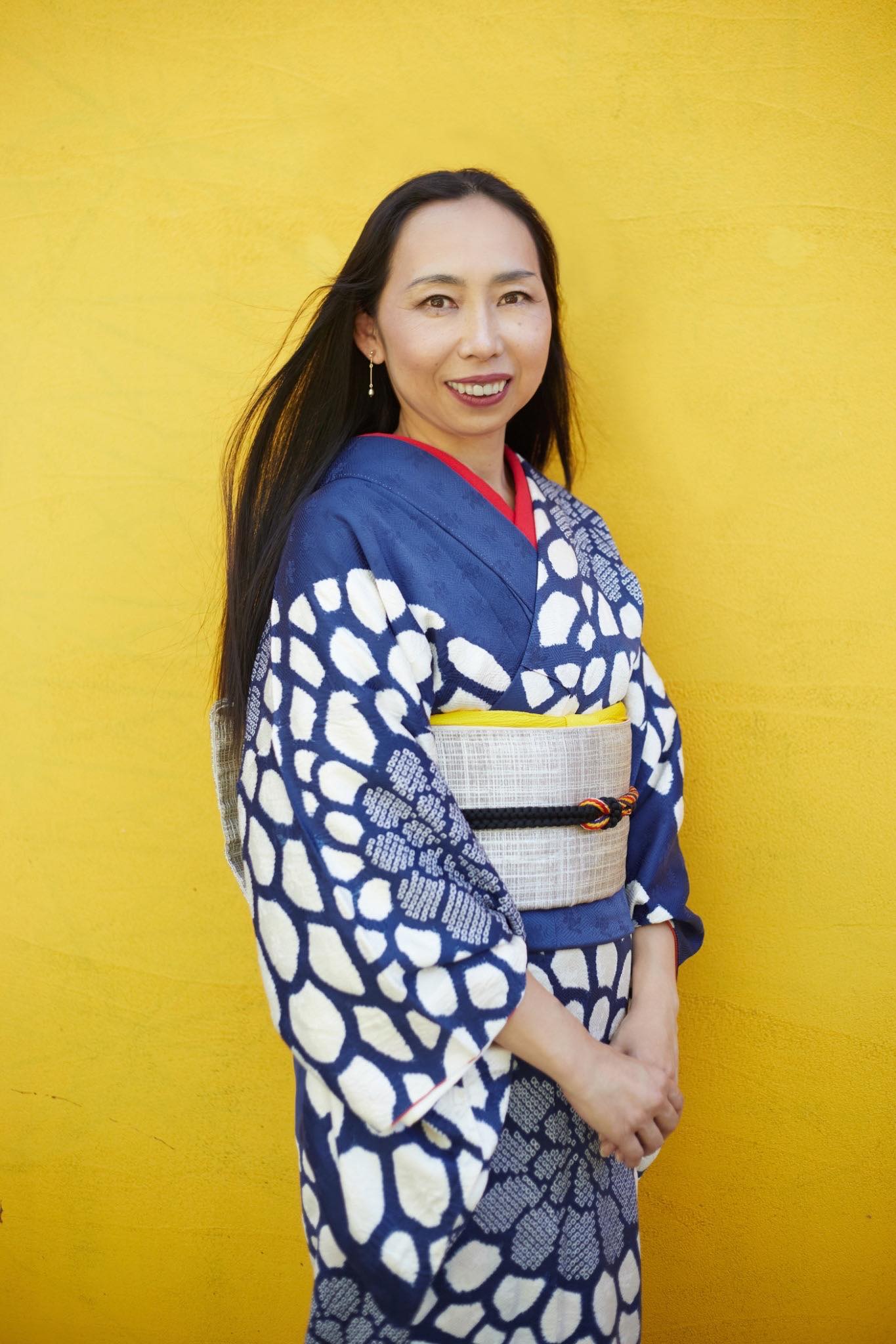 Tae Gessner, a Sydney-based Japanese Kimono dresser and president of the International Kimono Club Sydney.