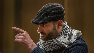 Khaled Majed Abd’el Rauf Alnobani gestures during the hearing