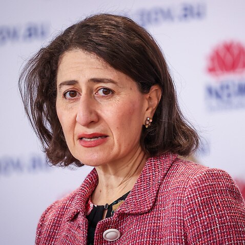 NSW Premier Gladys Berejiklian speaks during a press conference in Sydney.