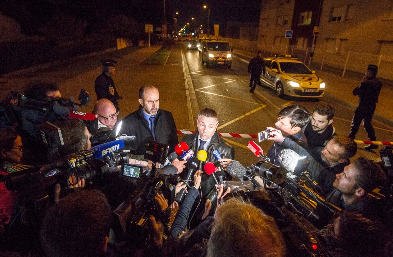 French prosecutor Pierre Yves Couilleau speaks to media during a press briefing near the IGS campus, near Toulouse, France, 10 November 2017 (AAP) French prosecutor Pierre Yves Couilleau speaks to media during a press briefing near the IGS campus, near Toulouse, France, 10 November 2017 (AAP)