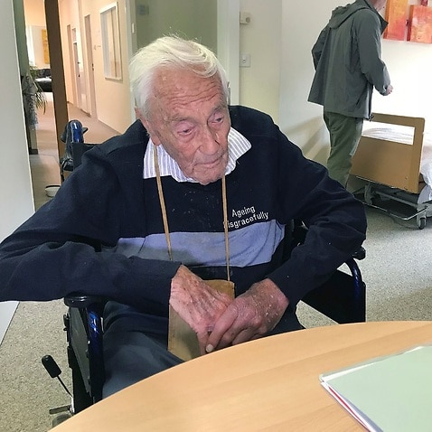 Picture shows 104-year-old Australian David Goodall in a room in Liestal near Basel, Switzerland