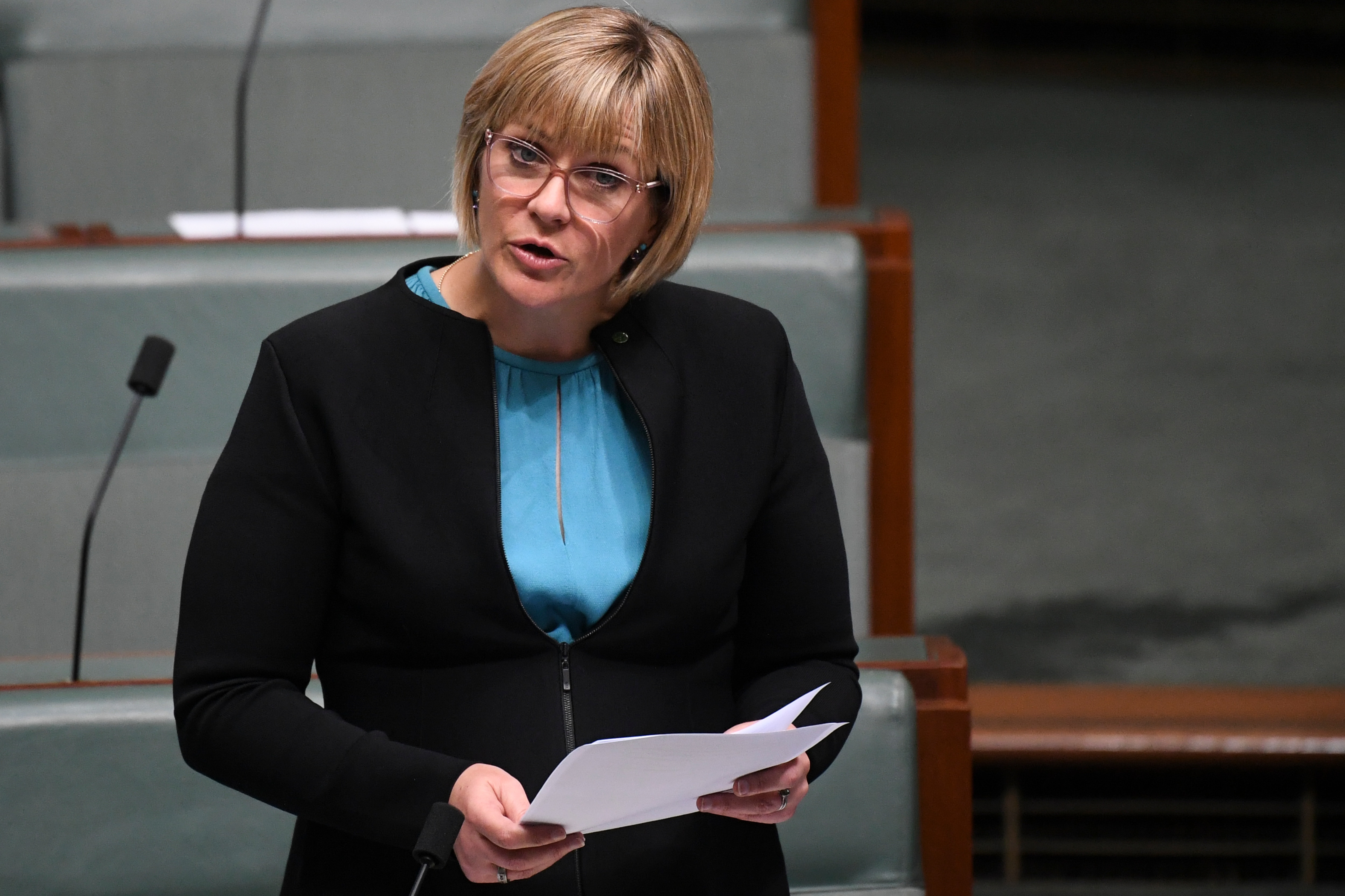 Independent MP Zali Steggall speaks in the House of Representatives at Parliament House in Canberra.