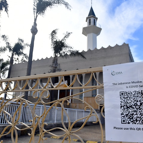 The Lakemba Mosque is seen closed in the southwestern suburb of Lakemba in Sydney, Tuesday, July 20, 2021. In the final month of the Islamic lunar calendar, Muslims around the world celebrate Eid al-Adha. The Muslim community in Sydney is in lockdown and 