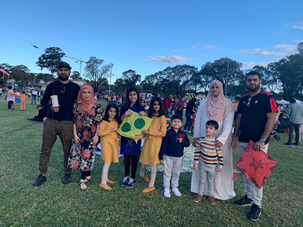 Pakistani family at the Kite Flying Festival