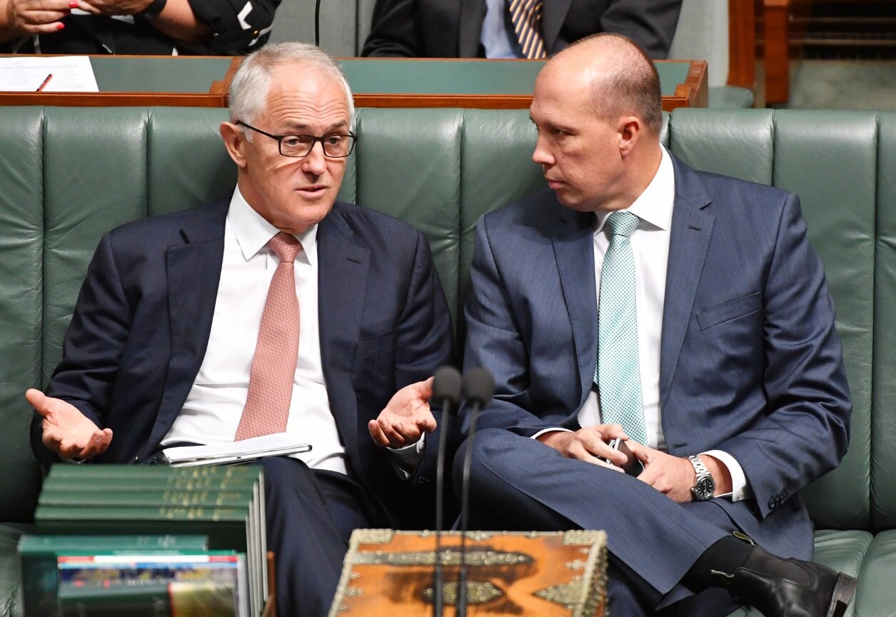 File image of Peter Dutton (R) and PM Malcolm Turnbull 